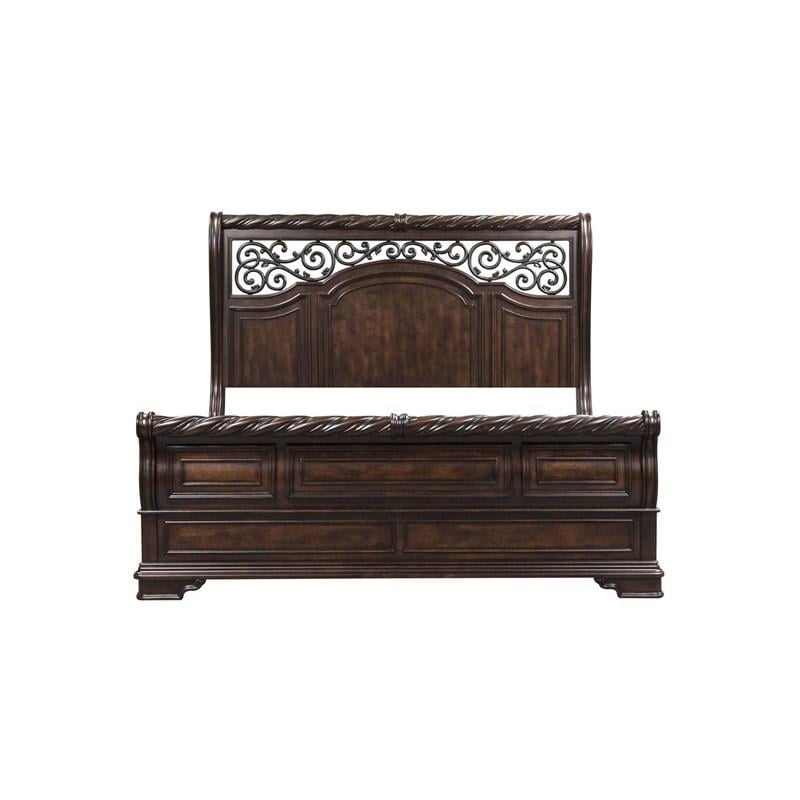 Arbor Place Dark Brown King Sleigh Bed