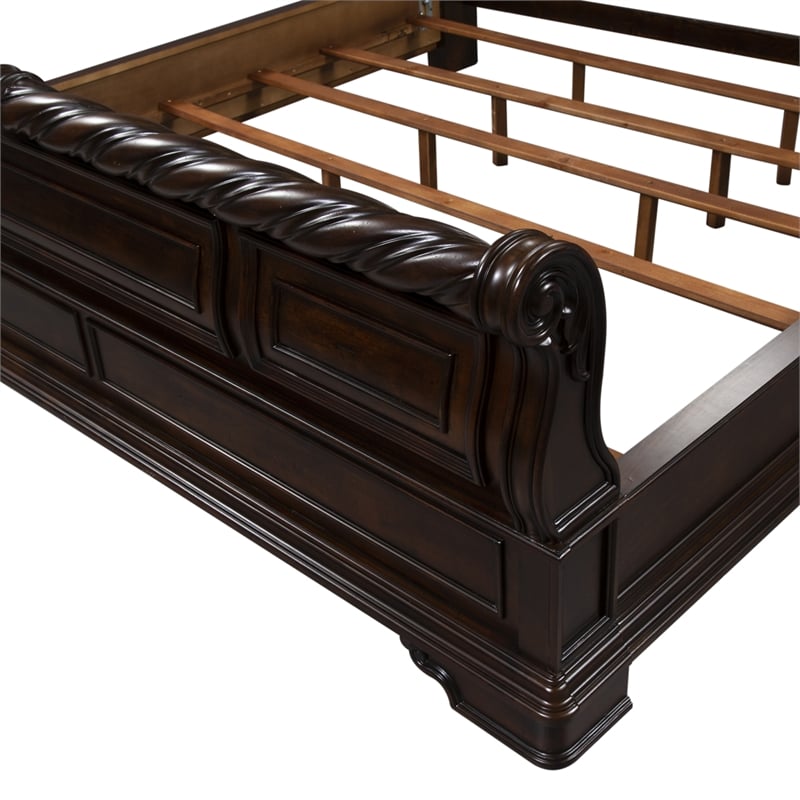 Arbor Place Dark Brown King Sleigh Bed - Dresser & Mirror