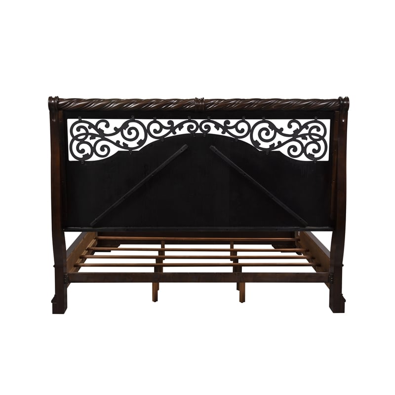 Arbor Place Dark Brown King Sleigh Bed - Dresser & Mirror