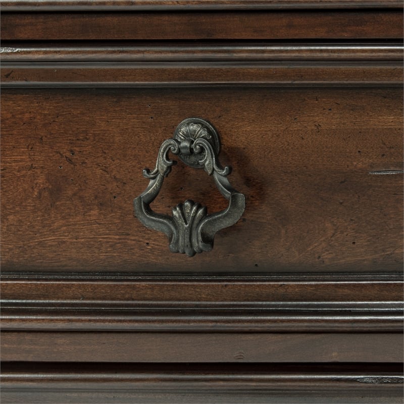 Arbor Place Dark Brown Queen Sleigh Bed - Dresser & Mirror - Chest