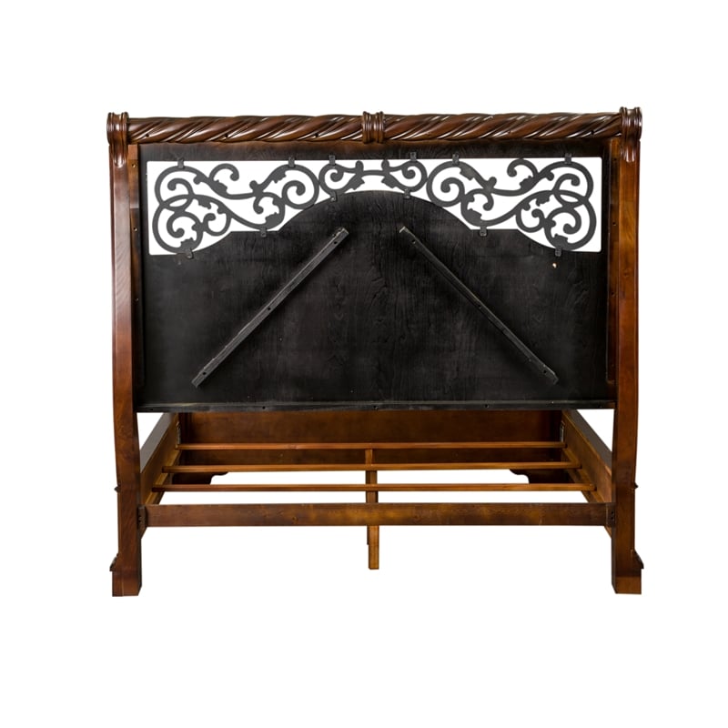 Arbor Place Dark Brown Queen Sleigh Bed - Dresser & Mirror - Chest - Night Stand
