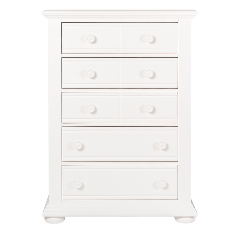 Summer House I White King Panel Bed - Dresser & Mirror - Chest