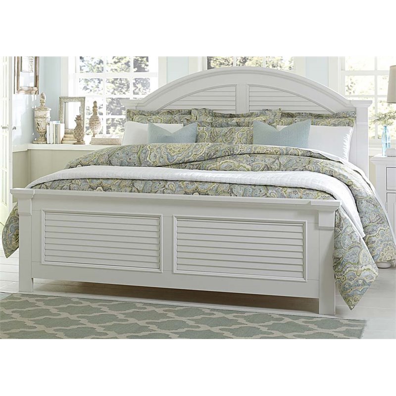 Summer House I White Queen Panel Bed