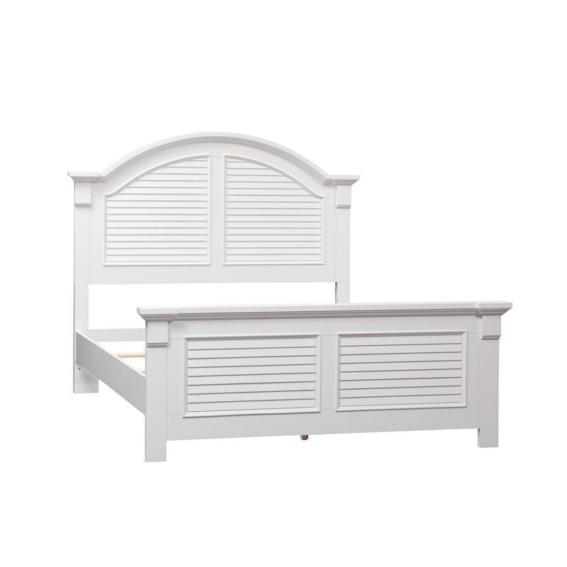 Summer House I White Queen Panel Bed - Dresser & Mirror - Night Stand