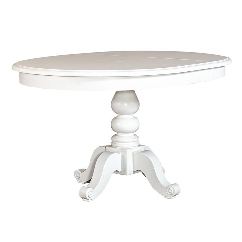 Summer House White 5 Piece Pedestal Table Set