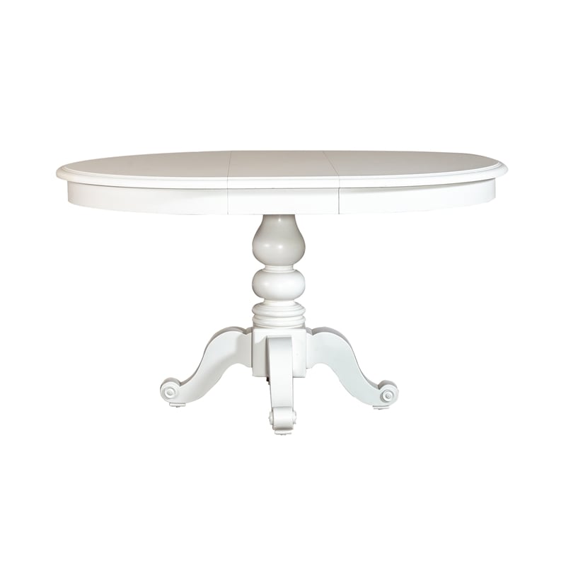 Summer House White 5 Piece Pedestal Table Set