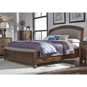 avalon iii storage bed in pebble brown