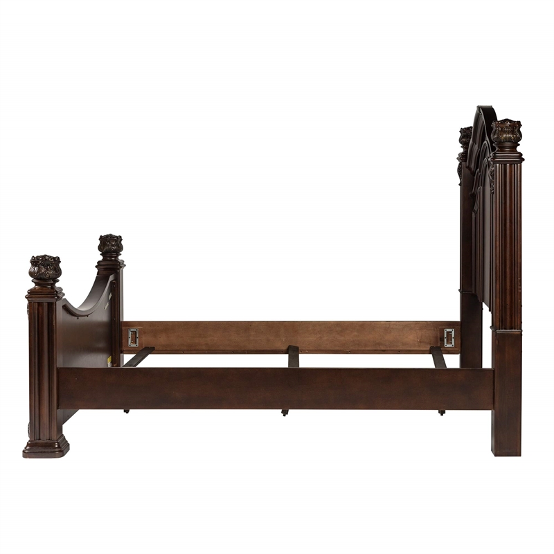 Messina Estates Dark Brown Queen Poster Bed