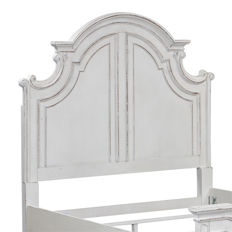 Magnolia Manor White Queen Panel Bed