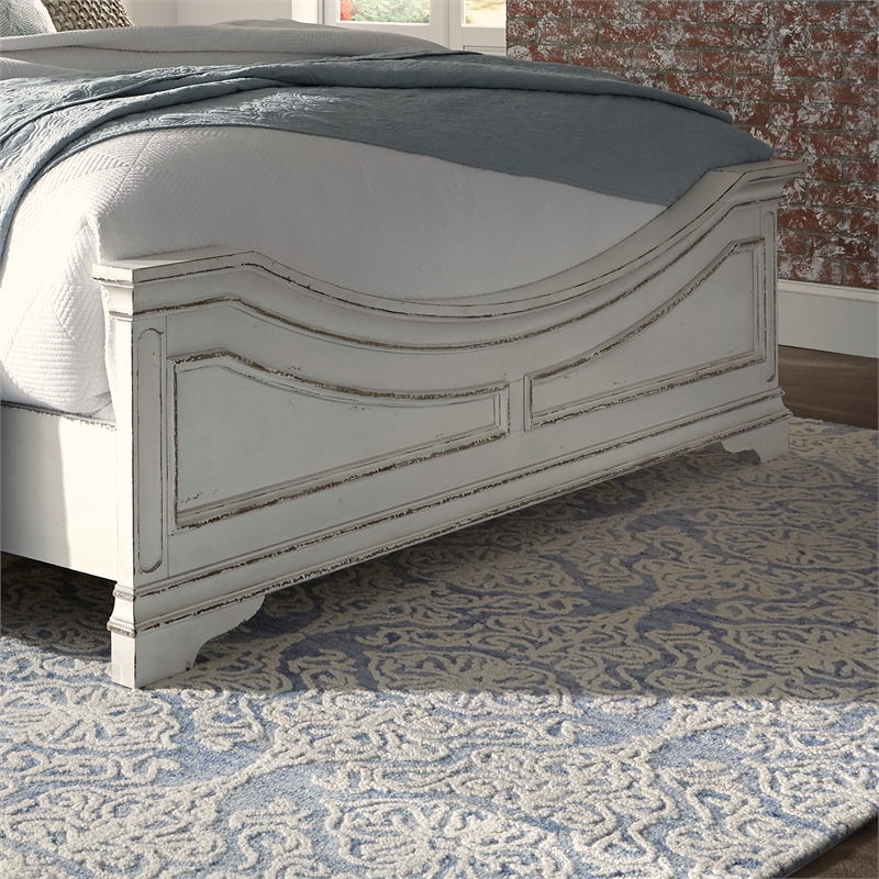 Magnolia Manor White Queen Panel Bed