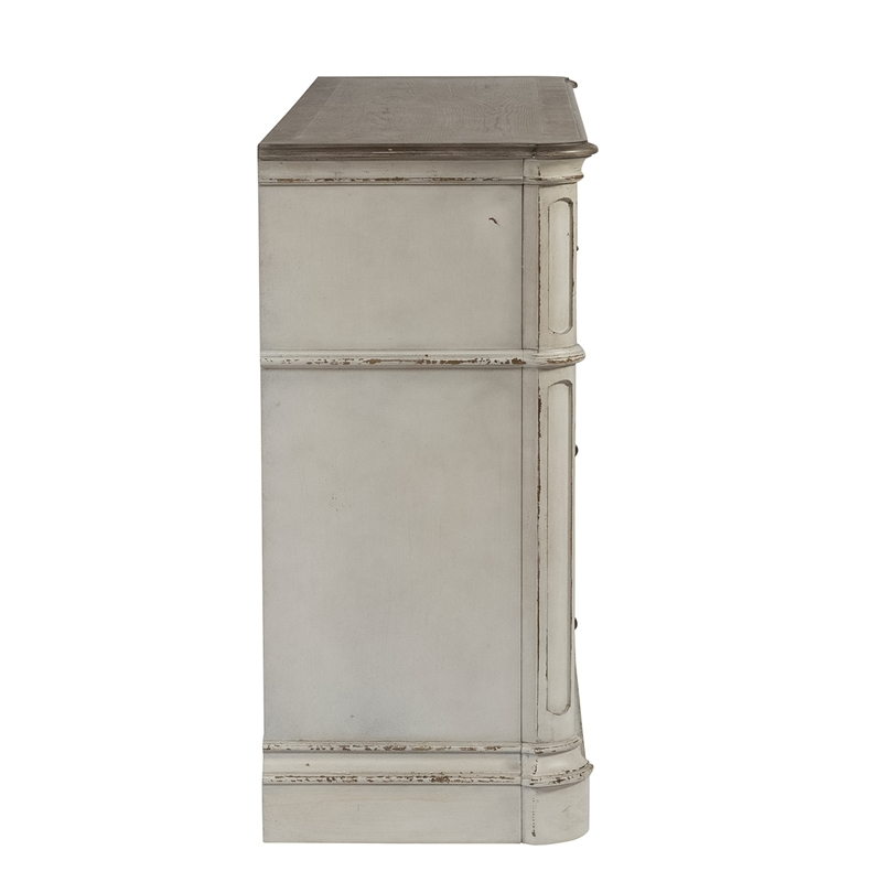 Liberty Furniture Magnolia Manor 7-Drawers Dresser Antique White/Weathered Bark