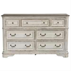 Liberty Furniture Magnolia Manor 7-Drawers Dresser Antique White/Weathered Bark
