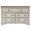 Liberty Furniture Magnolia Manor 7-Drawers Dresser Antique White/Weathered Bark