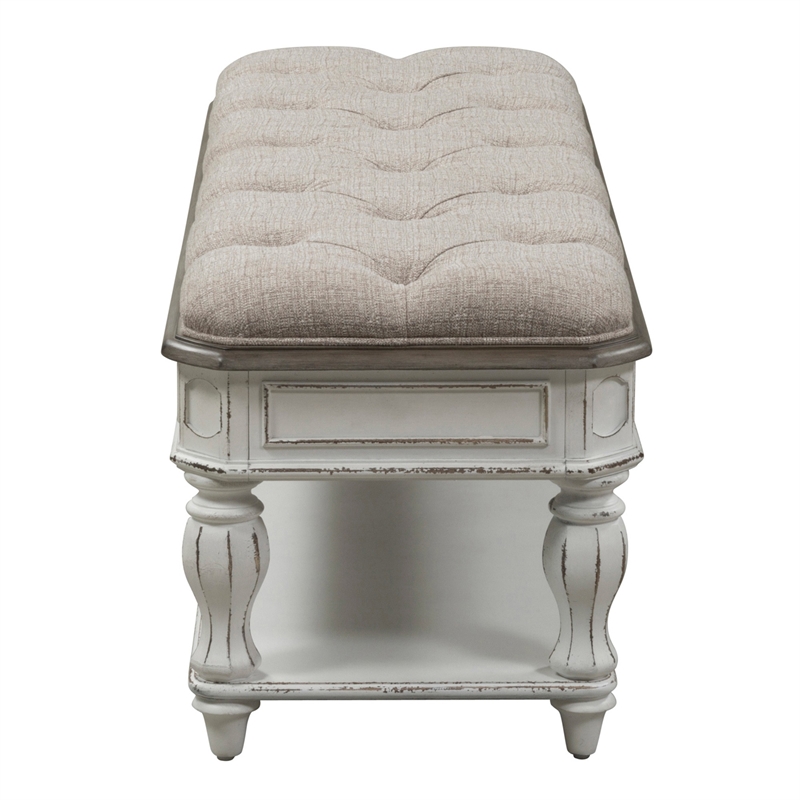 Magnolia Manor White Bed Bench