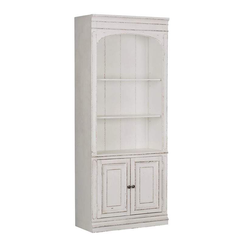 Magnolia Manor White Bunching Bookcase