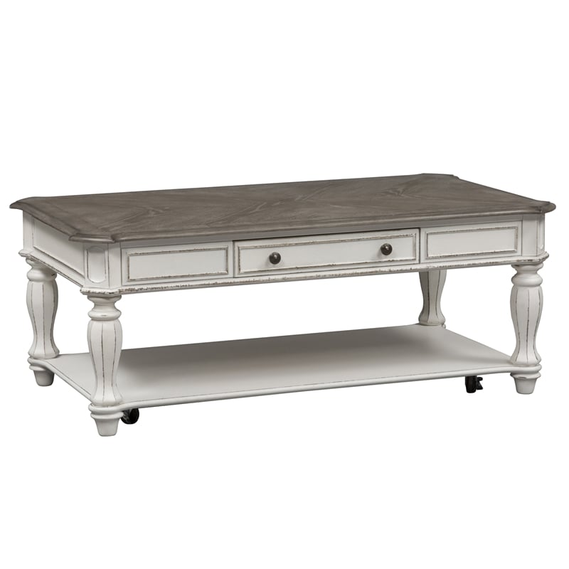 Magnolia Manor White Rectangular Cocktail Table