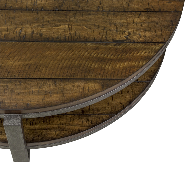 Liberty Furniture Breckinridge Round Cocktail Table in Medium Brown