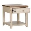 Farmhouse Reimagined White End Table with Basket