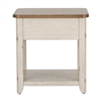 Farmhouse Reimagined White End Table with Basket