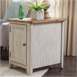 Farmhouse Reimagined White Door Chair Side Table w/ Charging Station