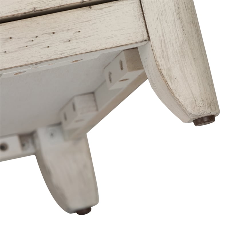 Farmhouse Reimagined White Door Chair Side Table w/ Charging Station