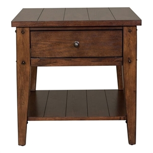 Lake House Dark Brown Wood End Table