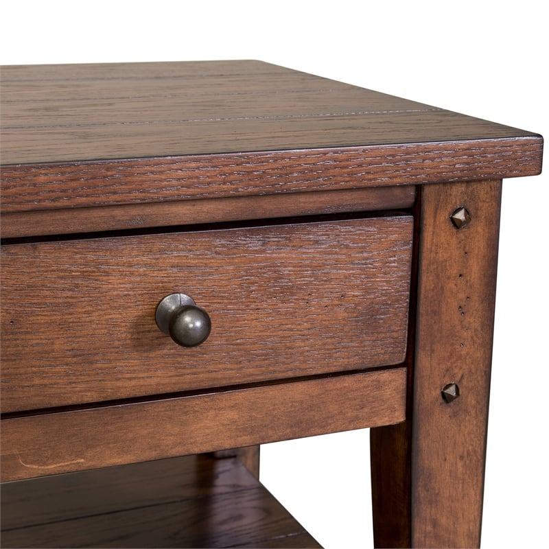 Lake House Dark Brown Chair Side Table