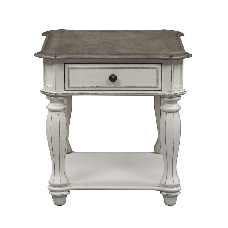 Magnolia Manor White End Table