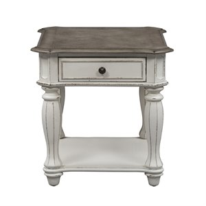 Magnolia Manor White End Table