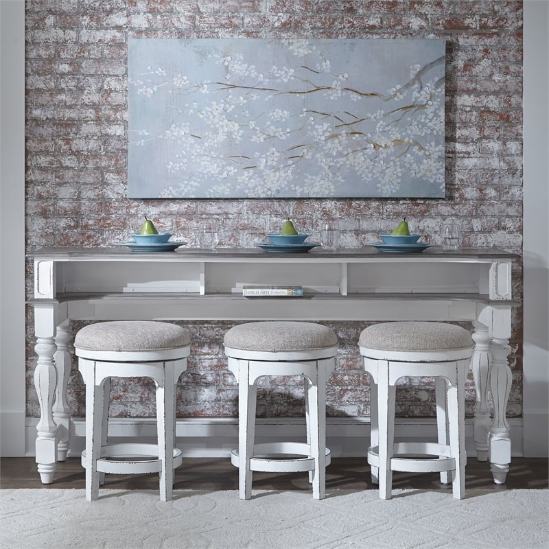 Magnolia Manor White Console Bar Table