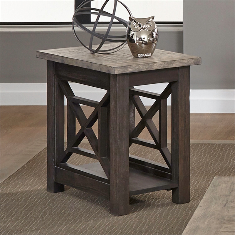 Liberty Furniture Heatherbrook Brown Chair Side Table