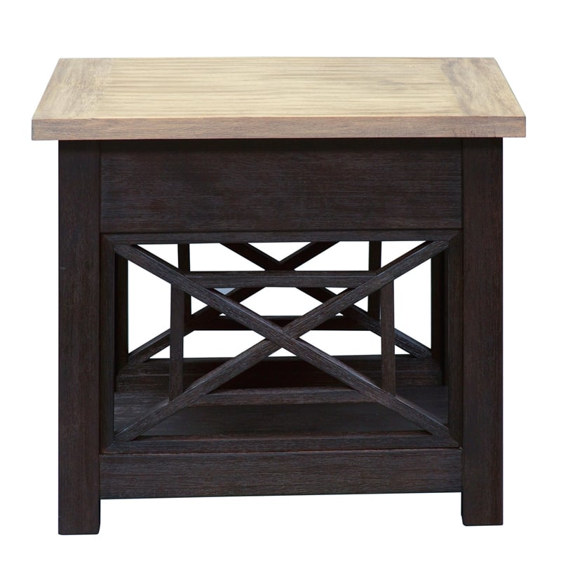 Heatherbrook Black Drawer End Table
