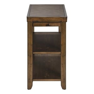 Mitchell Medium Chair Side Wood Table in Brown