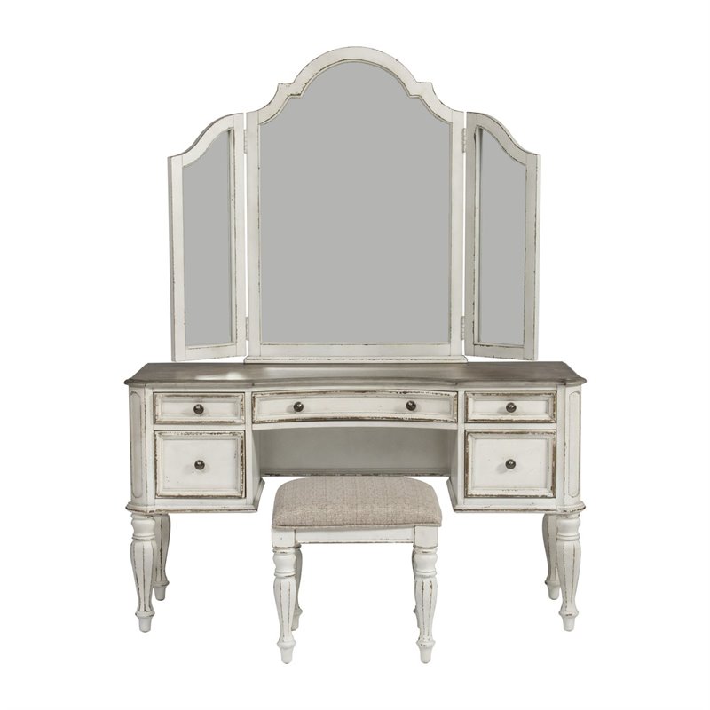 Magnolia Manor White 3 Piece Vanity Set