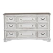 Magnolia Manor White 9 Drawer Dresser