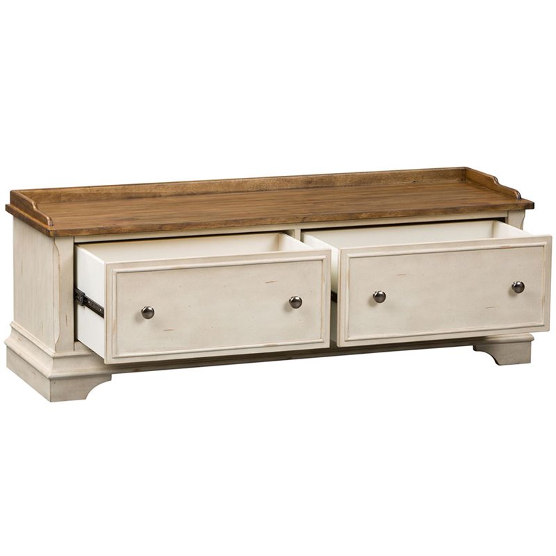 Morgan Creek White Storage Hall Bench