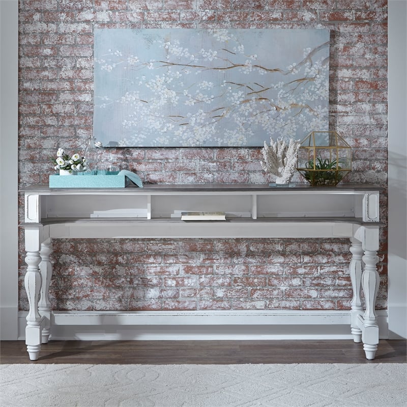 Magnolia Manor White 4 Piece Console Set (1-Console 3-Stools)