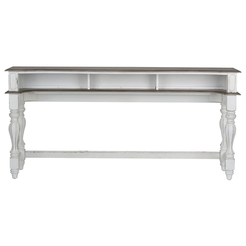 Magnolia Manor White 4 Piece Console Set (1-Console 3-Stools)