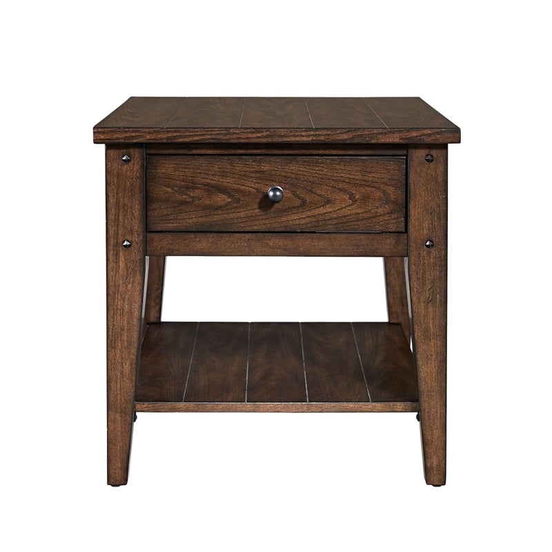 Lake House Dark Brown 3 Piece Set (1-Cocktail 2-End Tables)