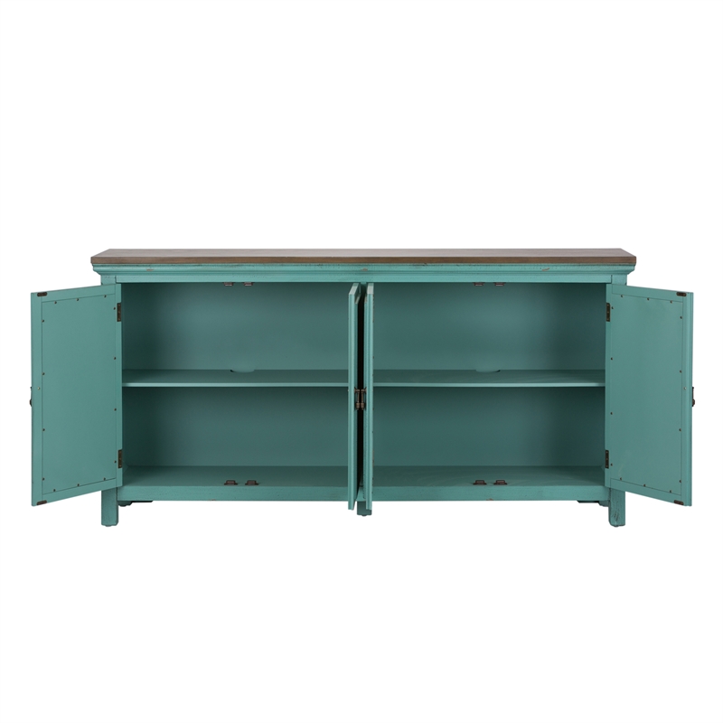 Kensington Blue 4 Door Accent Cabinet
