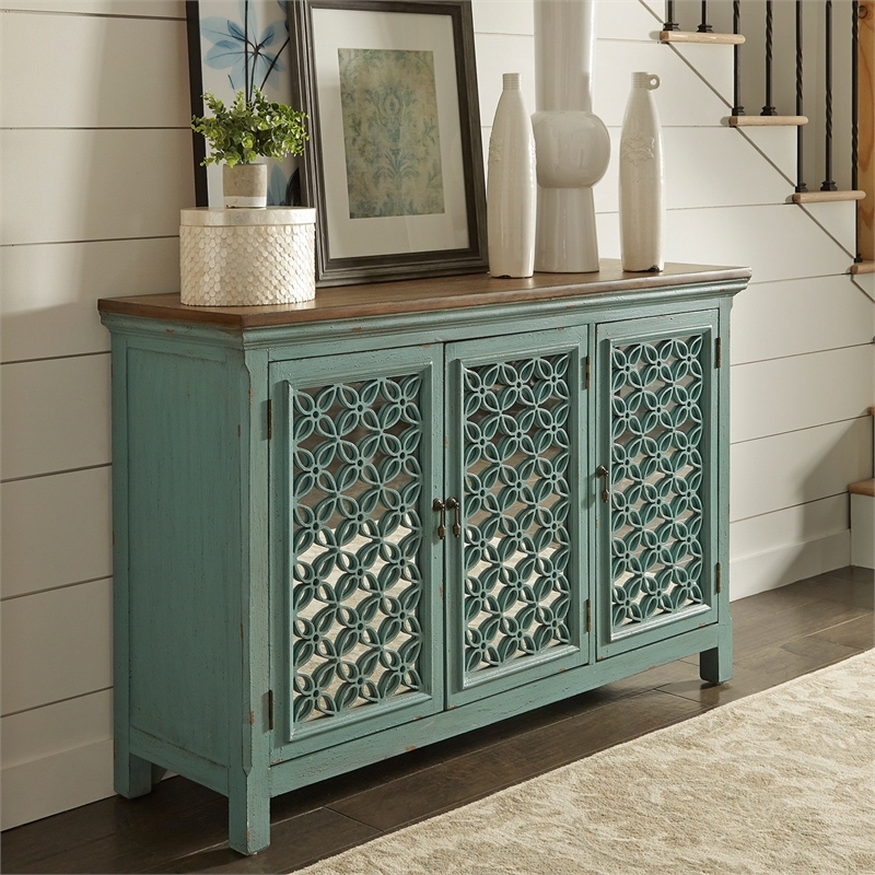 Kensington Blue 3 Door Accent Cabinet