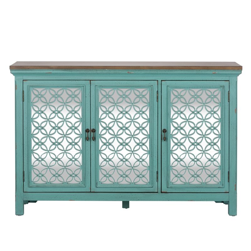 Kensington Blue 3 Door Accent Cabinet