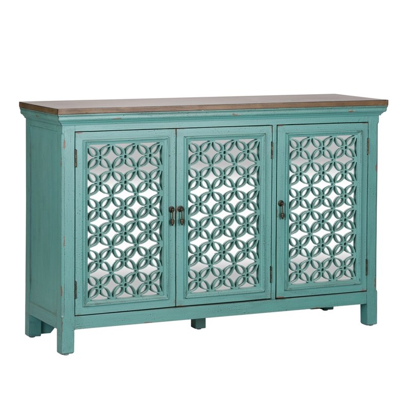 Kensington Blue 3 Door Accent Cabinet