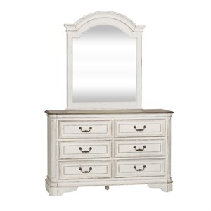 magnolia manor white dresser & mirror