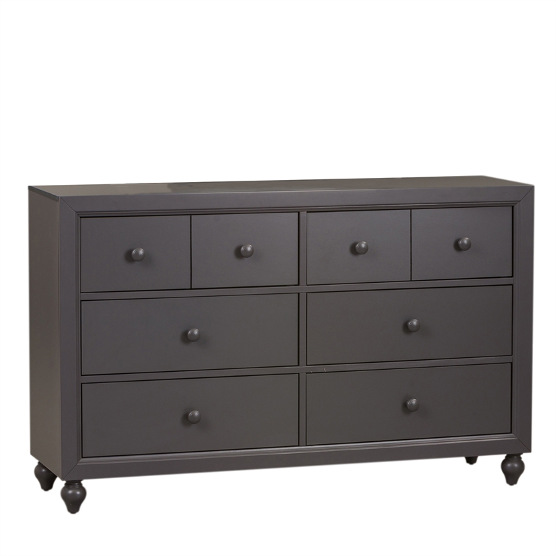Cottage View Dark Gray Dresser & Mirror