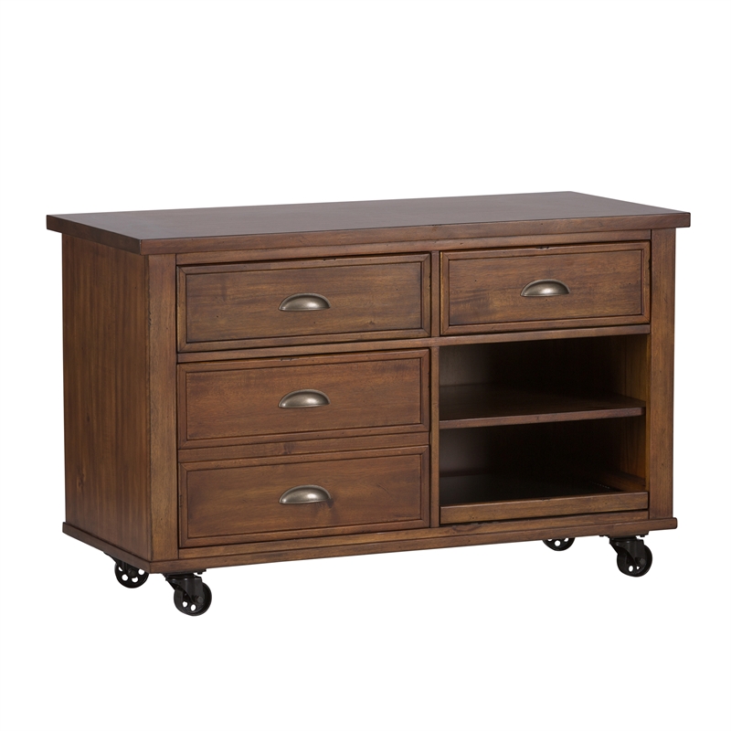 Arlington House Medium Brown Complete 2 Piece Desk
