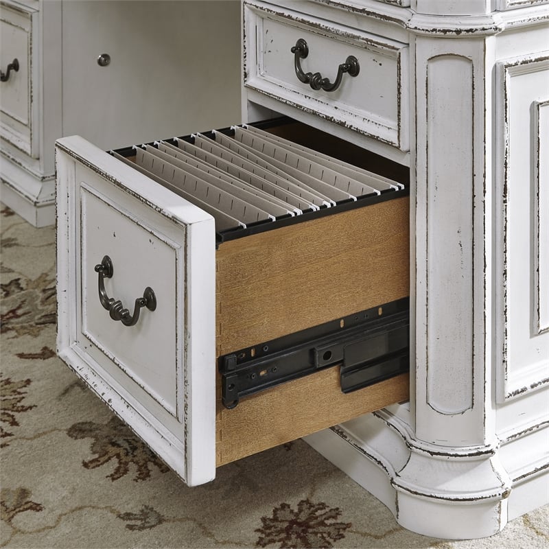 Magnolia Manor White Complete 5 Piece Desk