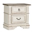 Abbey Park White 2 Drawer Night Stand w/ Charging Station