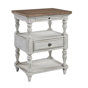 farmhouse reimagined white 1 drawer night stand