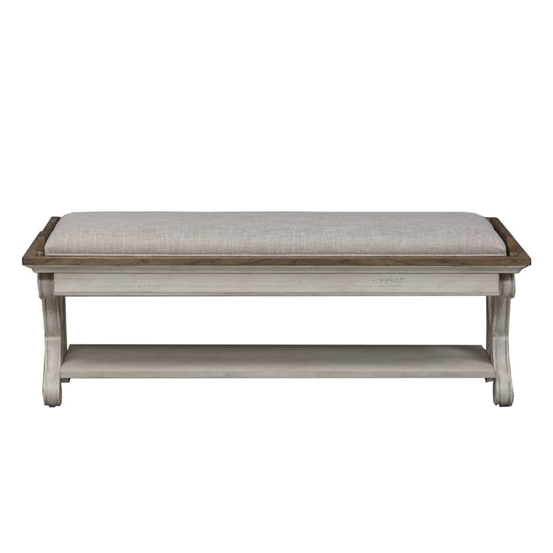Farmhouse Reimagined White Bed Bench